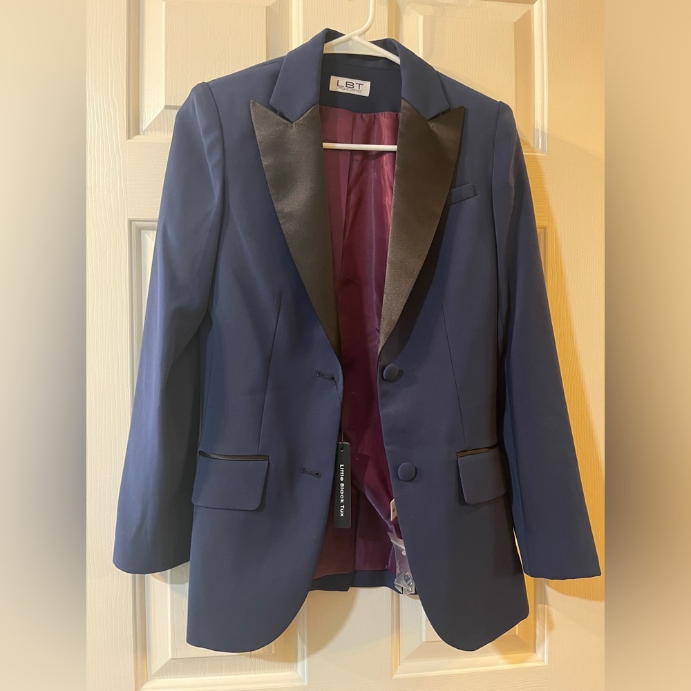 Little Black Tux women’s blue tuxedo jacket